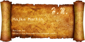 Hajka Martin névjegykártya